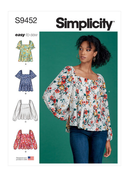 Pattern, SIMPLICITY 9452 Misses' Tops