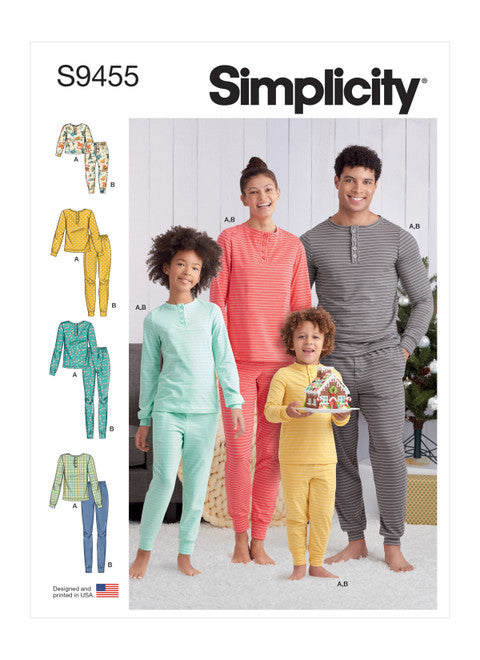 Pattern, SIMPLICITY 9455 Misses', Men's & Children's Knit Pants and Top