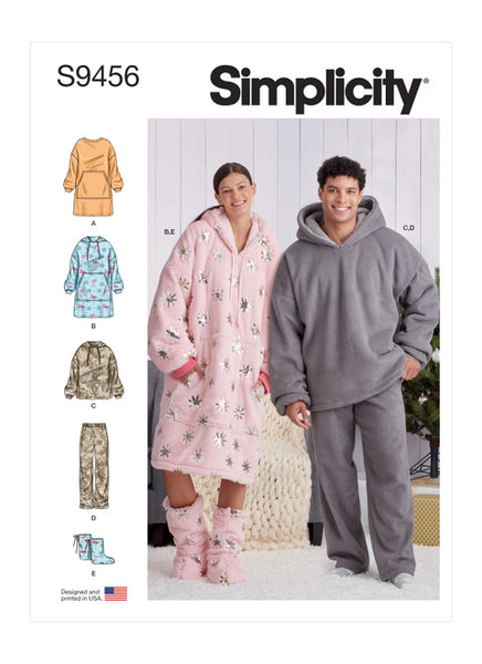 Pattern, SIMPLICITY 9456 Unisex Oversized Hoodies, Pants and Booties