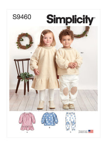 Pattern, SIMPLICITY 9460  Toddlers' & Children's Dress, Top and Pants