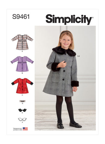 Pattern, SIMPLICITY 9461 Children's Coat