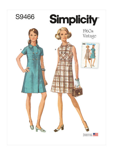 Pattern, SIMPLICITY 9466 Misses' Vintage Dress