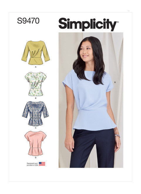 Pattern, SIMPLICITY 9470 Misses' Tops