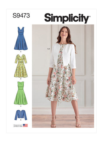 Pattern, SIMPLICITY 9473 Misses' Dresses and Jacket