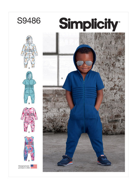 Pattern, SIMPLICITY 9486 Toddlers' Knit Jumpsuit