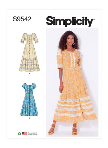 Pattern, SIMPLICITY 9542 Misses' Dresses