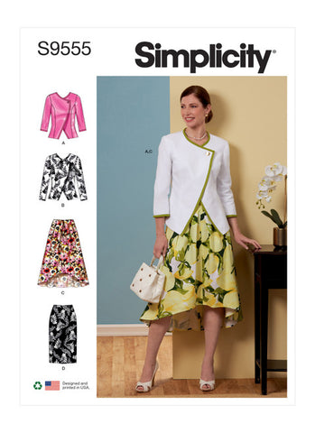 Pattern, SIMPLICITY 9555 Misses' Jacket and Skirts