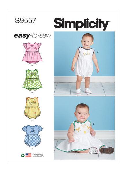 Pattern, SIMPLICITY 9557 Babies' Romper