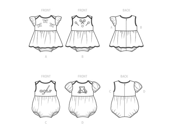 Pattern, SIMPLICITY 9557 Babies' Romper