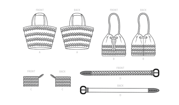 Pattern, SIMPLICITY 9589 Fabric Chain Belt and Purse Embellished Accessories