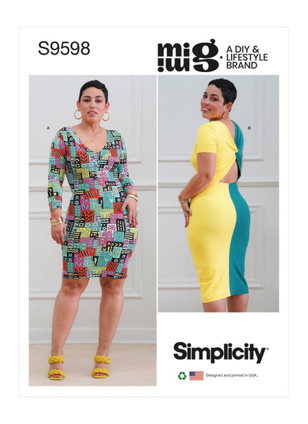 Pattern, SIMPLICITY 9598 Misses' Knit Dresses by Mimi G