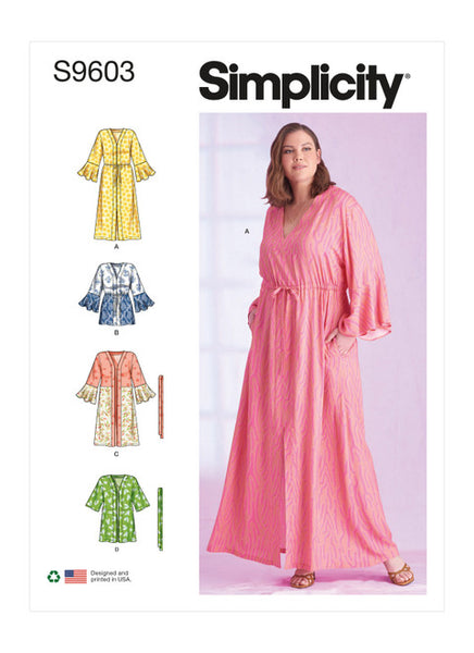 Pattern, SIMPLICITY 9603 Women's Caftans and Wraps