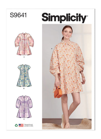 Pattern, SIMPLICITY 9641 Misses' Button Down Dress