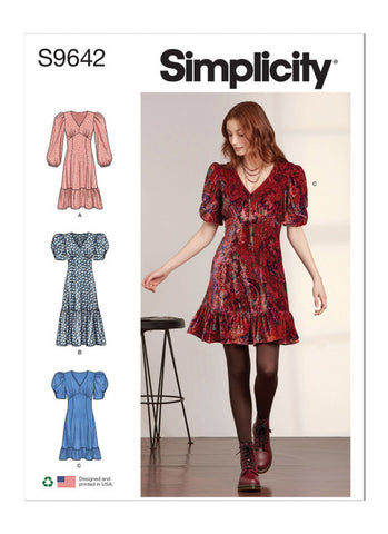 Pattern, SIMPLICITY 9642 Misses' Dress