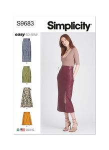 Pattern, SIMPLICITY 9683 Misses' Skirts