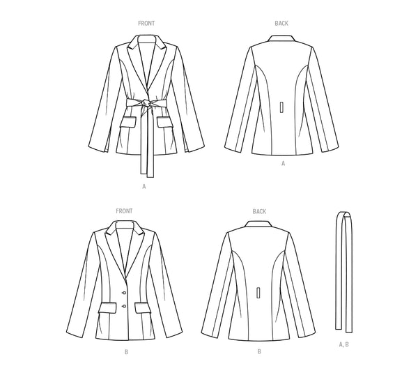 Pattern, SIMPLICITY 9688 Misses' and Women's Jacket with Tie Belt