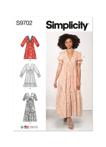 Pattern, SIMPLICITY 9702 Misses Empire Dress