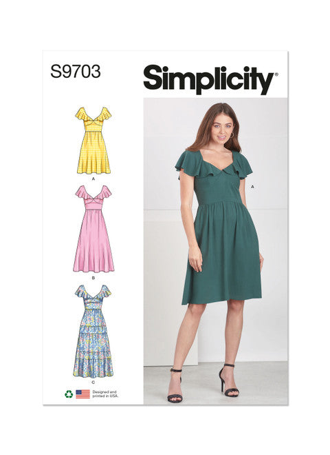 Pattern, SIMPLICITY 9703 Misses' Dresses