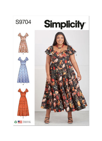 Pattern, SIMPLICITY 9704 Women's Dresses