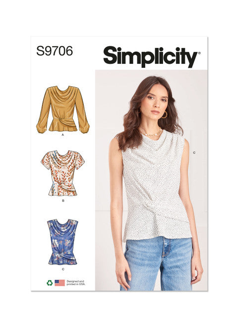 Pattern, SIMPLICITY 9706 Misses' Tops