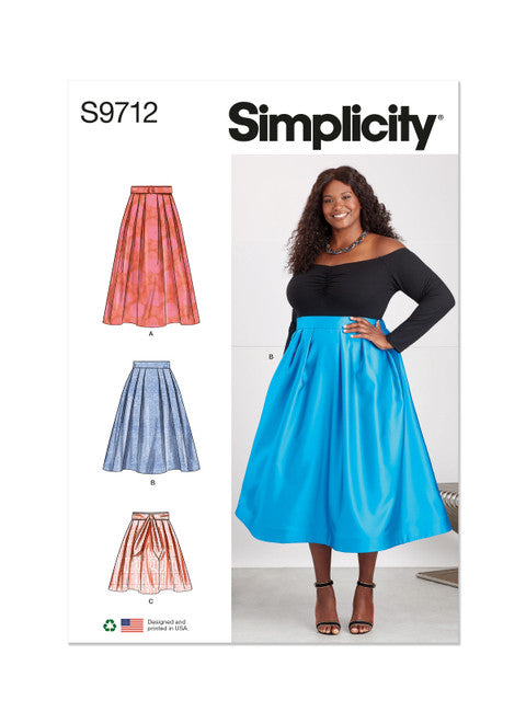 Pattern, SIMPLICITY 9712 Women's Skirts