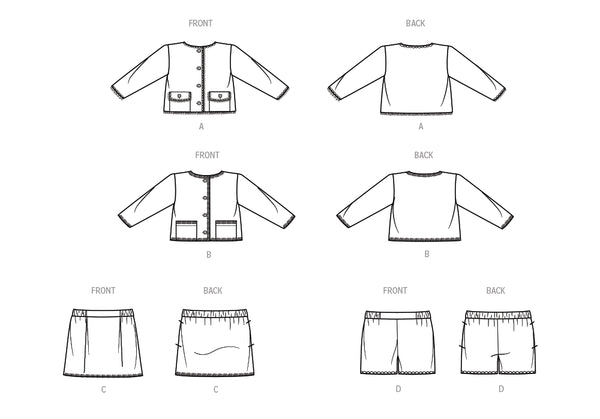 Pattern, SIMPLICITY 9721 Children's and Girls' Jackets, Skirt and Shorts