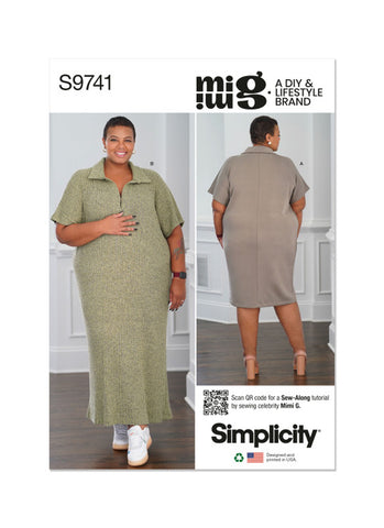 Pattern, SIMPLICITY 9741 Women's Knit Dress in Two Lengths by Mimi G Style