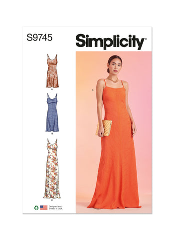 Pattern, SIMPLICITY 9745 Misses Slip Dress