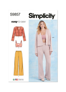 Pattern, SIMPLICITY 9857, Misses' Knit Loungewear