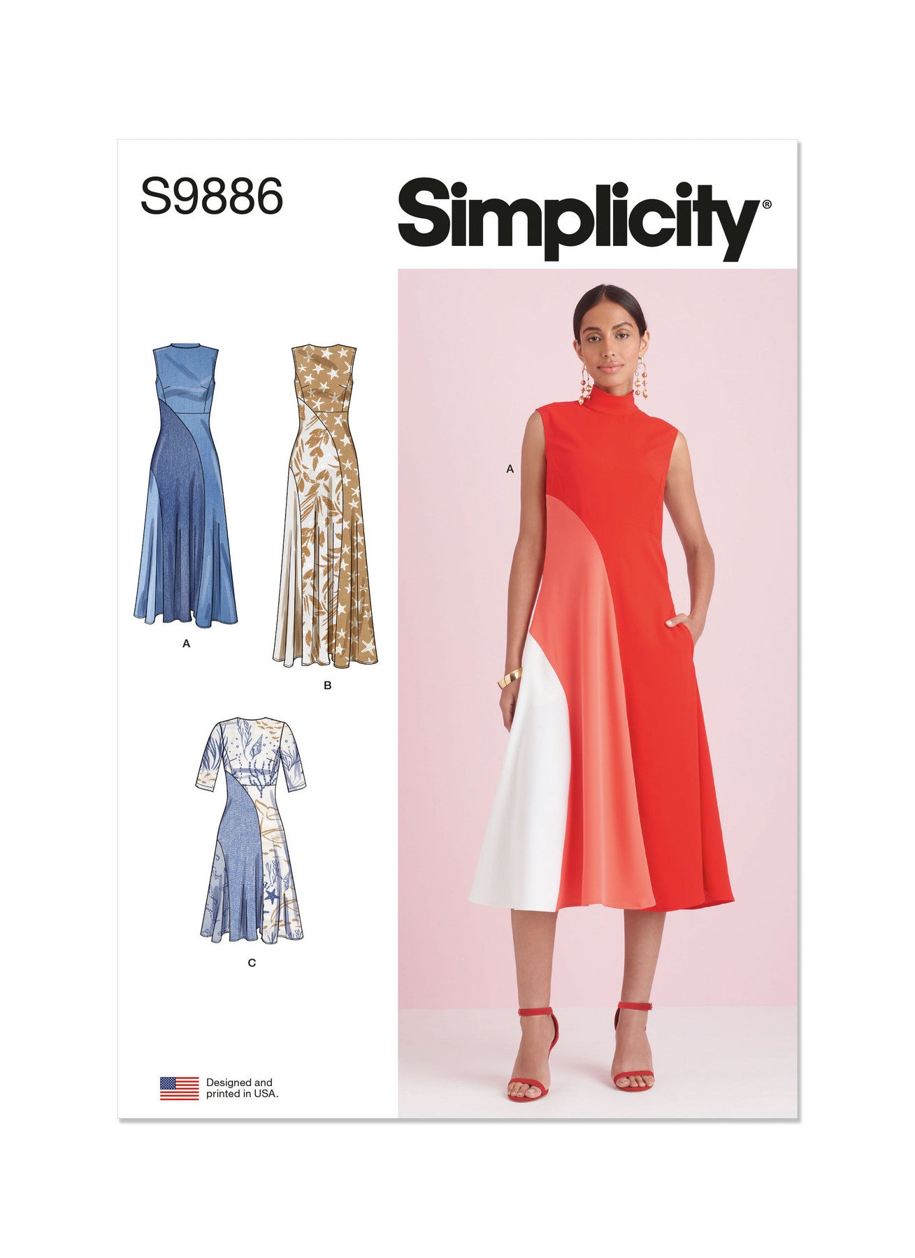 Pattern, SIMPLICITY 9886 Misses Dress with Length Variation