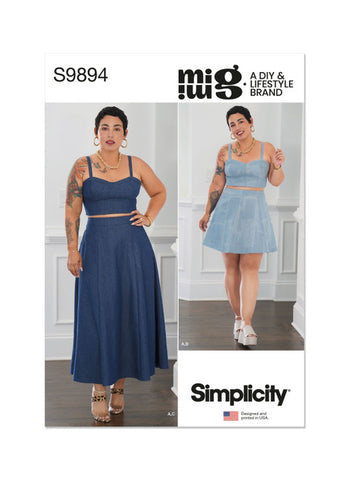 Pattern, SIMPLICITY, 9894, Misses' and Women's Top and Skirt in Two Lengths