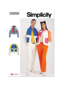 Pattern, SIMPLICITY 9896, Unisex Jacket In Two Lengths
