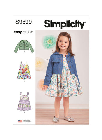 Pattern, SIMPLICITY 9899, Toddlers' Jacket and Dresses