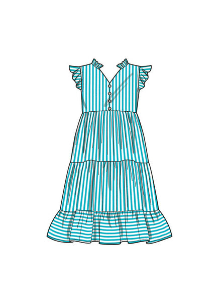 Pattern, SIMPLICITY 9900, Children's and Girls' Dress with Sleeve and Length Variations