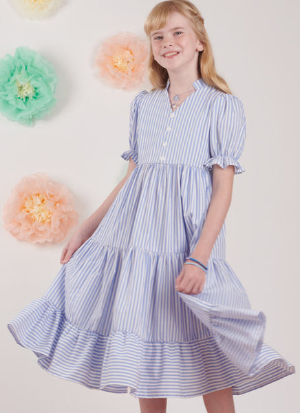 Pattern, SIMPLICITY 9900, Children's and Girls' Dress with Sleeve and Length Variations