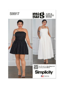 Pattern, SIMPLICITY 9917 Misses' Dresses and Belt