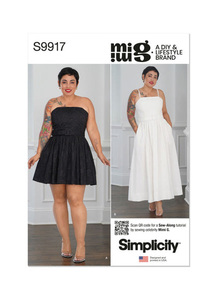 Pattern, SIMPLICITY 9917 Misses' Dresses and Belt