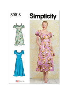 Pattern, SIMPLICITY 9918, Misses' Dress with Sleeve and Length Variations