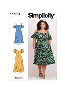 Pattern, SIMPLICITY 9919, Women's Dress with Sleeve and Length Variations