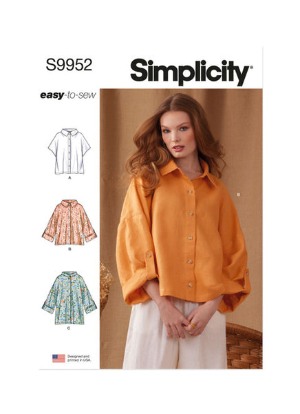 Pattern, SIMPLICITY 9952, Misses' Shirts