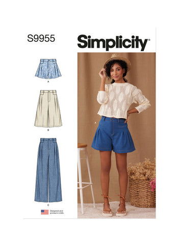 Pattern, SIMPLICITY 9955, Misses' Shorts and Pants