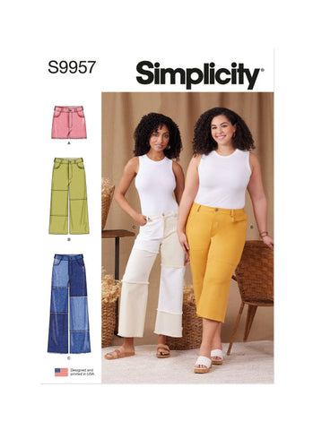 Pattern, SIMPLICITY 9957, Misses' and Women's Shorts and Pants