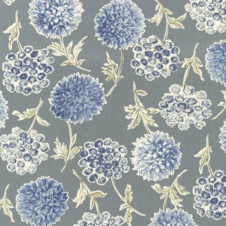 Fabric, Sevenberry, Flowers Gray Blue # SB-850452D1-4