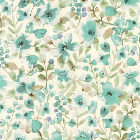 Fabric, Sevenberry Grace Vines Mint SB-850453D1-3