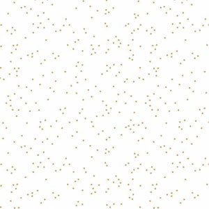 Fabric, Blossoms On White In Color Gold Sparkle # SC730R-GOLD