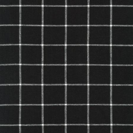 Fabric, Black Plaid Essex Yarn Dyed Classic Wovens # SRK175852