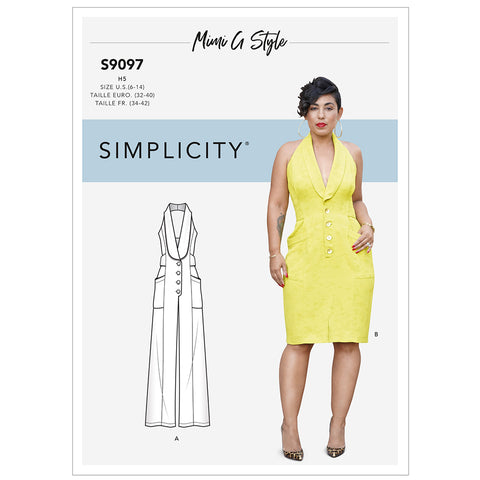 Pattern, SIMPLICITY 9097 Misses' Dress Jumpsuit