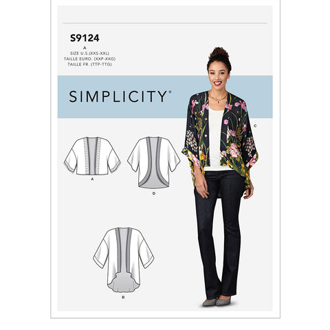 Pattern, SIMPLICITY 9124 Misses' Kimono Jackets