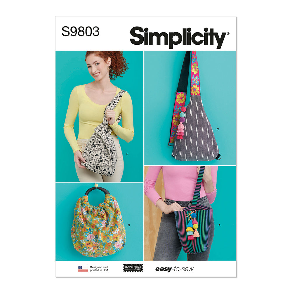 Pattern, SIMPLICITY 9803 bags in Four Styles