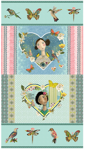 Fabric, Panel , A Heart Led Life, 2 Sweet Girls 1613999